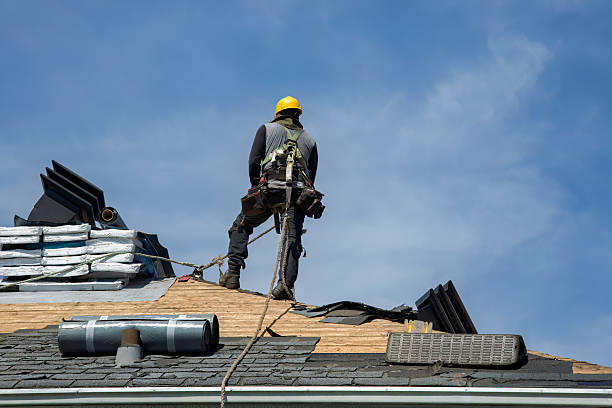 Professional Gutter Installation technician working in Needham Heights, MA